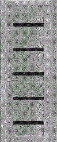 Дверь АГАТА 05-1 ПВХ Грей стекло черное ДПО 80